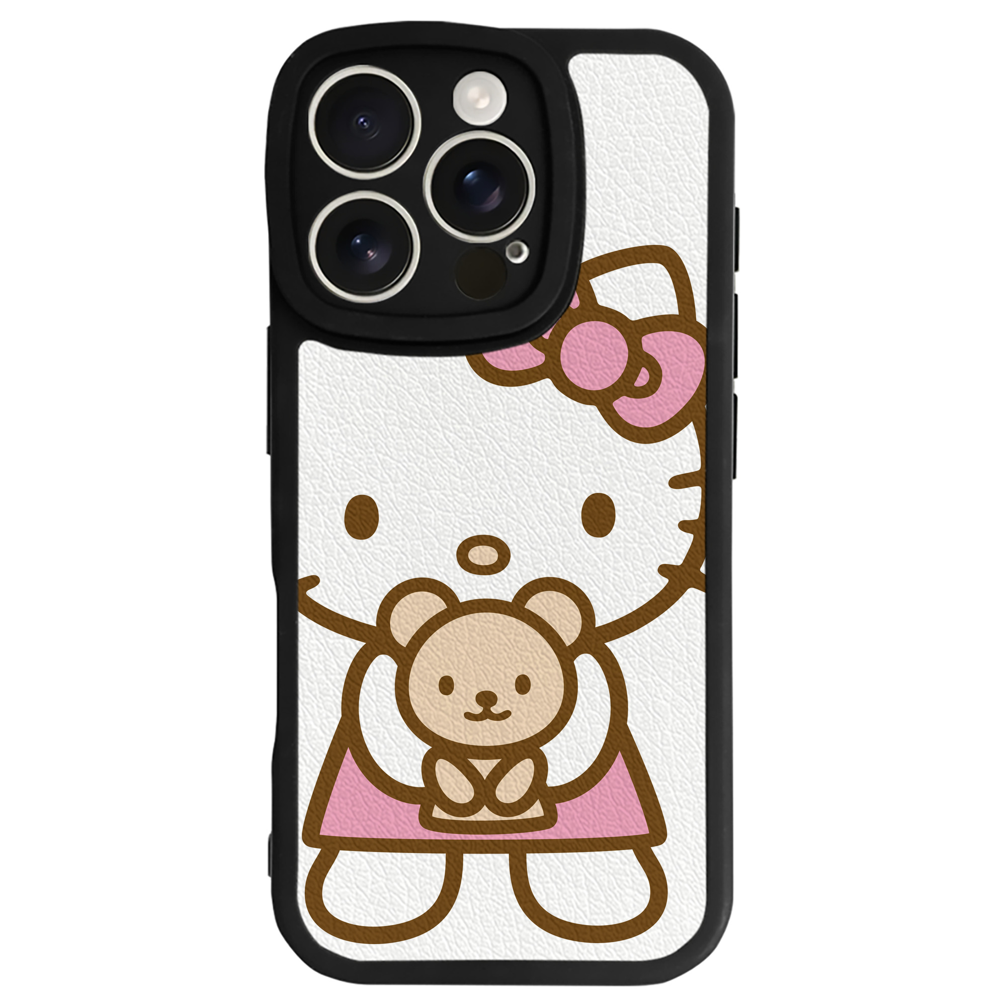 （画像用） Hello Kitty ハローキティ 【iPhone 16シリーズ対応】シリコンスマホケース（レザー調） 材質：シリコン